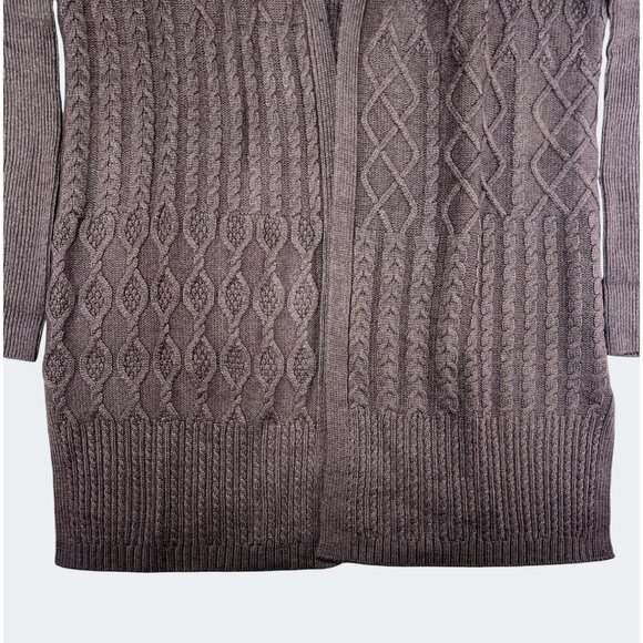 Chicos Espresso Brown Knit Open Front Cardigan Sweater Wool Cashmere Size 1 US M - Picture 10 of 13